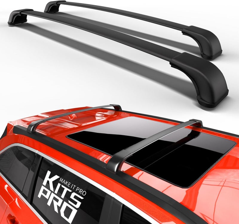 KitsPro 260lb Roof Rack Cross Bars for 2014-2019 Toyota Highlander SE XLE LE Plus Limited, Matte Black Heavy Duty Aluminum Cargo Crossbar - Image 1